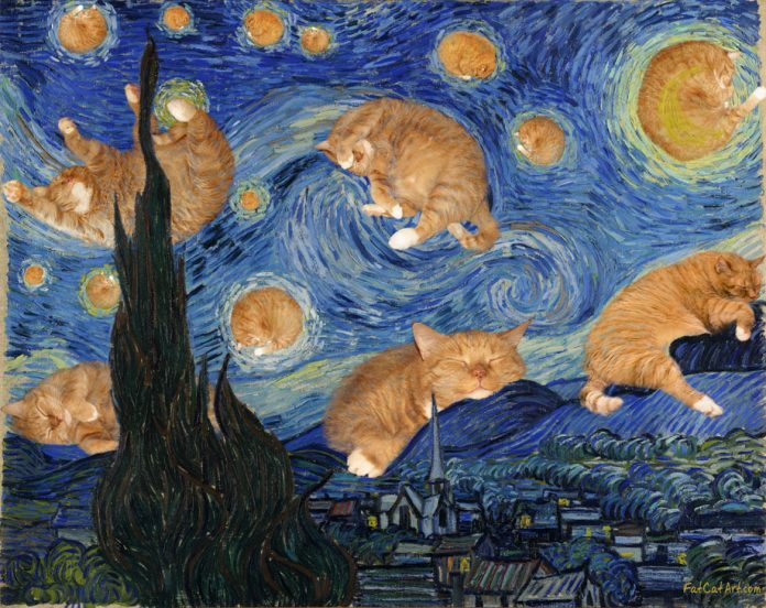 Artista russa insere seu gato de estimação em pinturas clássicas